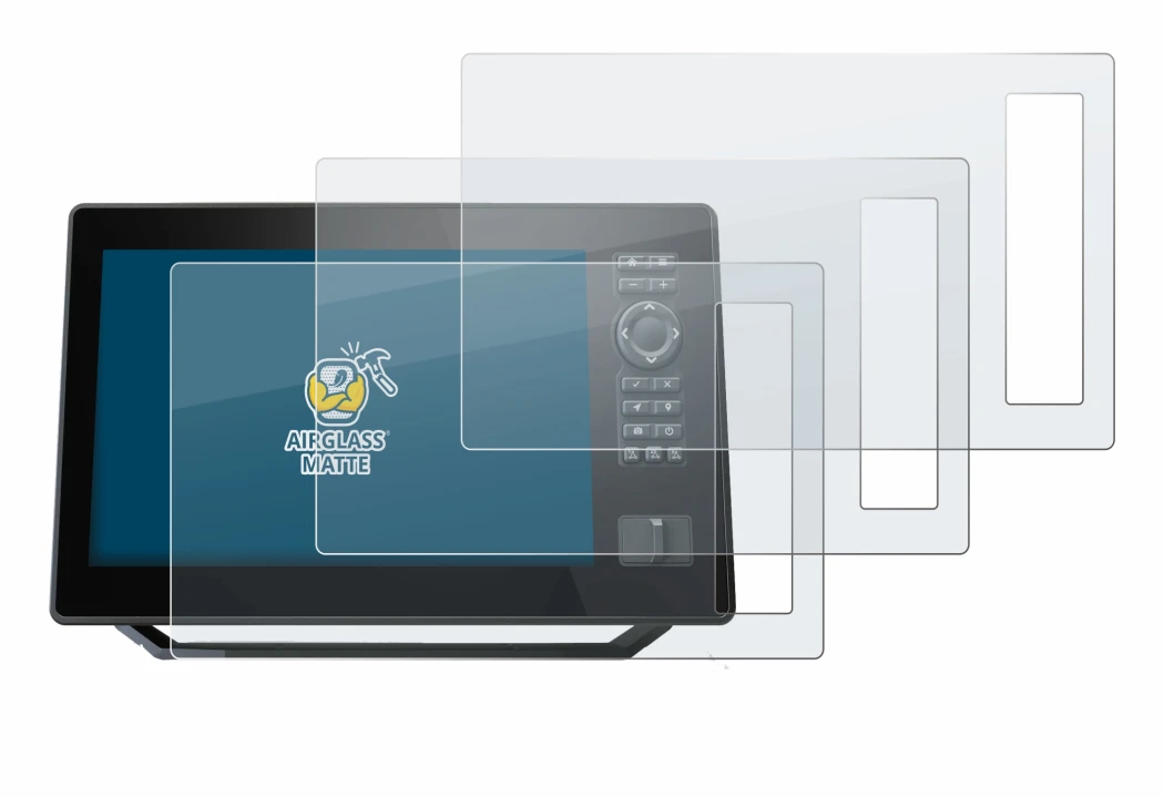 Immagine del dispositivo Humminbird Xplore 9 con un'ampia varietà di protezioni per lo schermo.