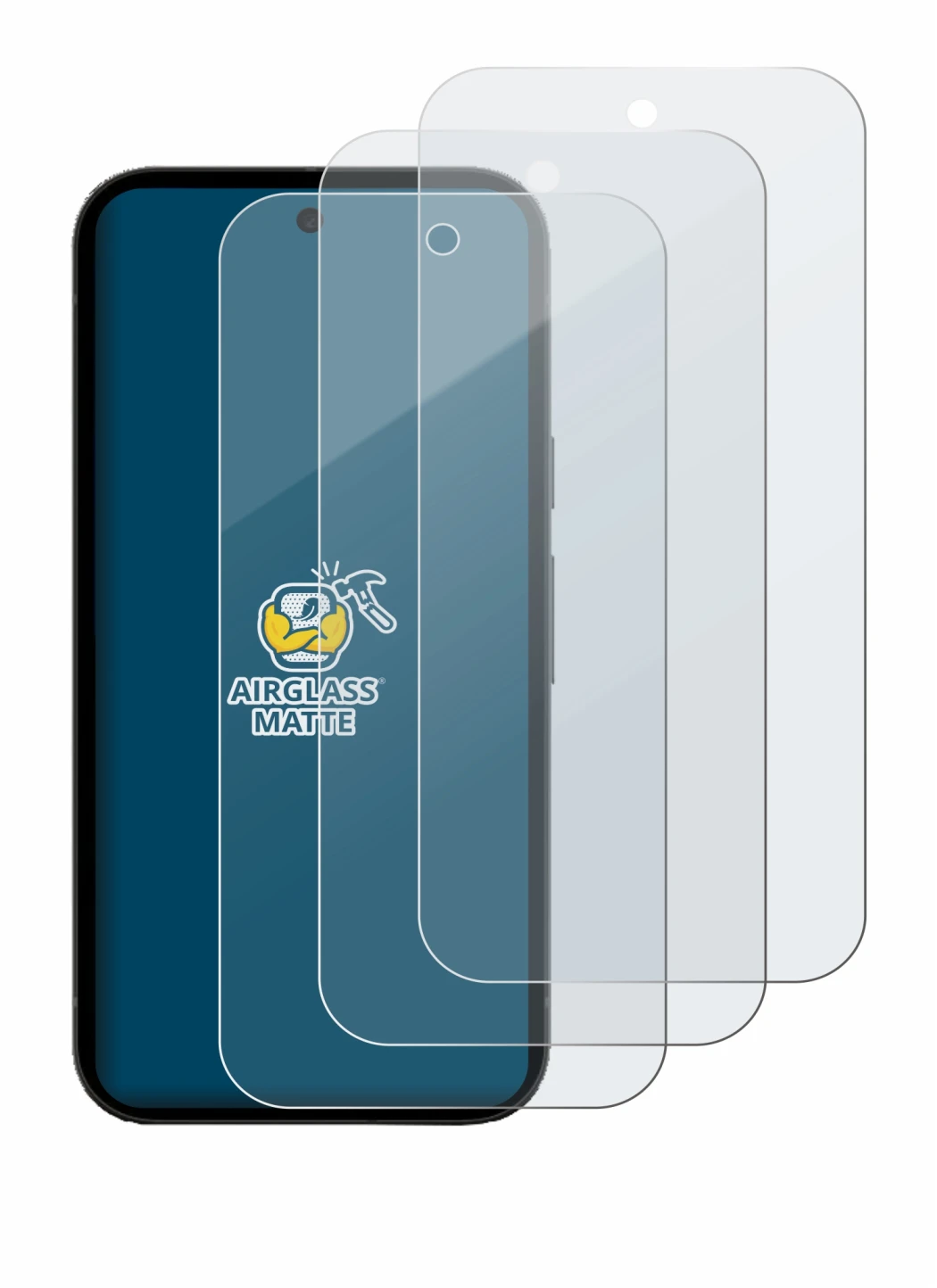 Immagine del dispositivo Google Pixel 10a con un'ampia varietà di protezioni per lo schermo.