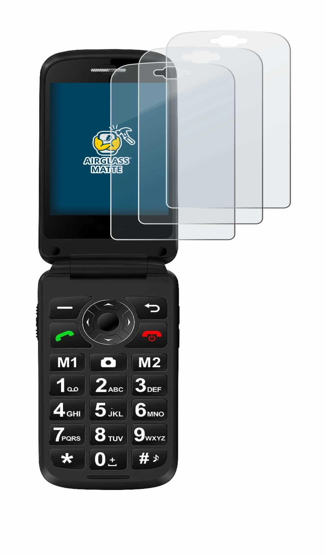 Immagine del dispositivo Simvalley Mobile XL-970 con un'ampia varietà di protezioni per lo schermo.