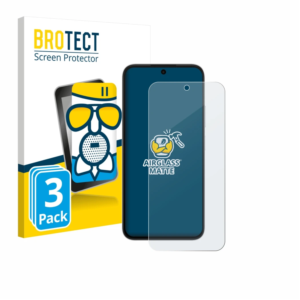 Parte frontale di una confezione del prodotto con il logo del marchio BROTECT. Accanto è raffigurato il dispositivo Oppo A6s 5