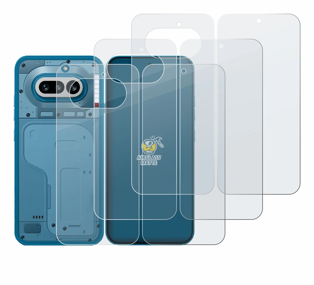 Immagine del dispositivo Nothing Phone (4a) (Fronte+Retro) con un'ampia varietà di protezioni per lo schermo.