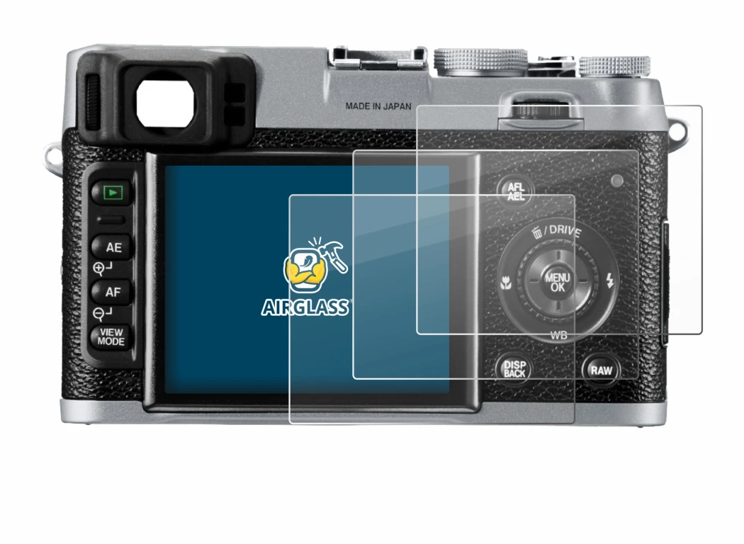 Immagine del dispositivo Fujifilm FinePix X100 con un'ampia varietà di protezioni per lo schermo.