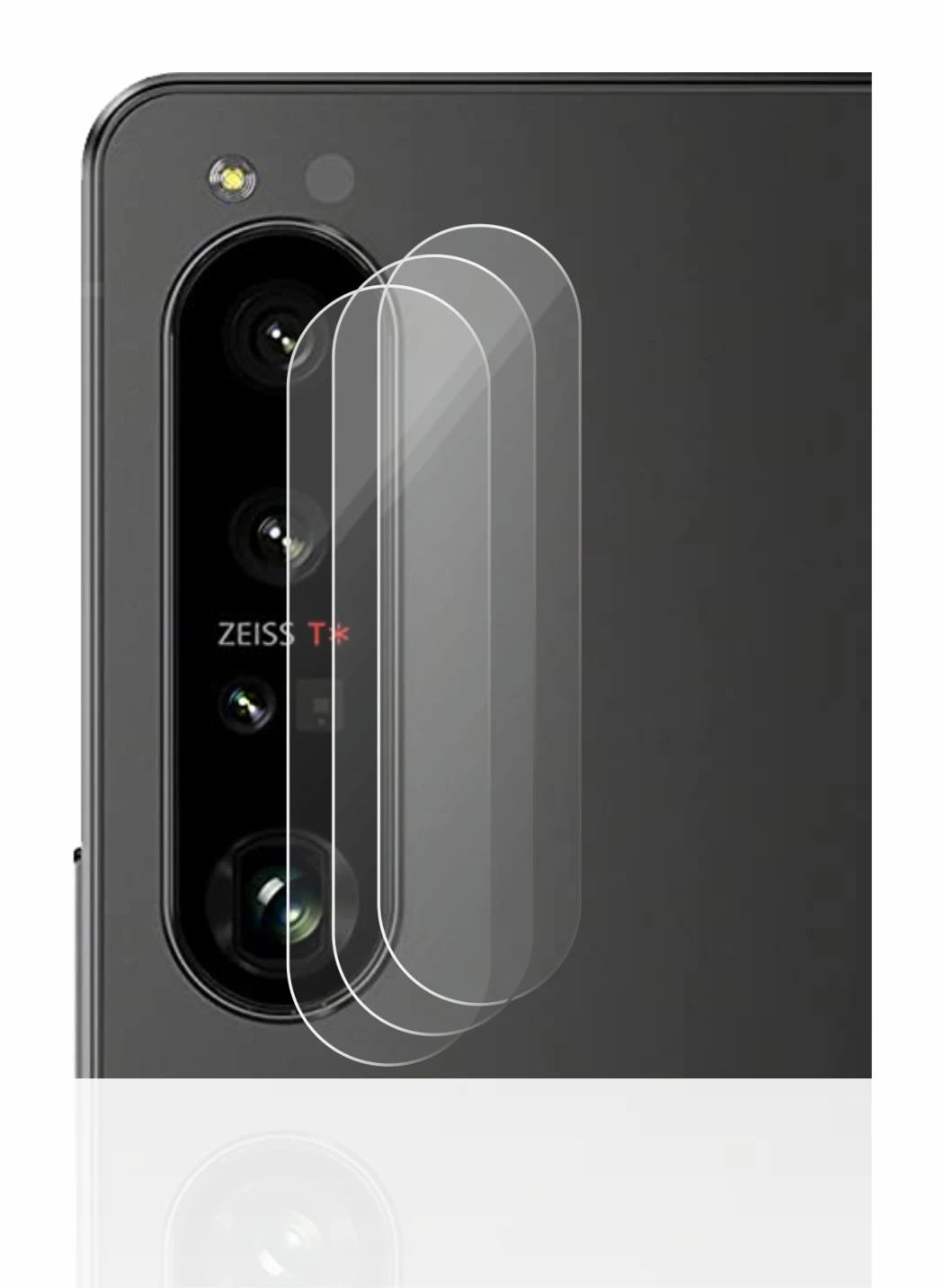 Immagine del dispositivo Sony Xperia 1 IV (SOLO Fotocamera) con un'ampia varietà di protezioni per lo schermo.