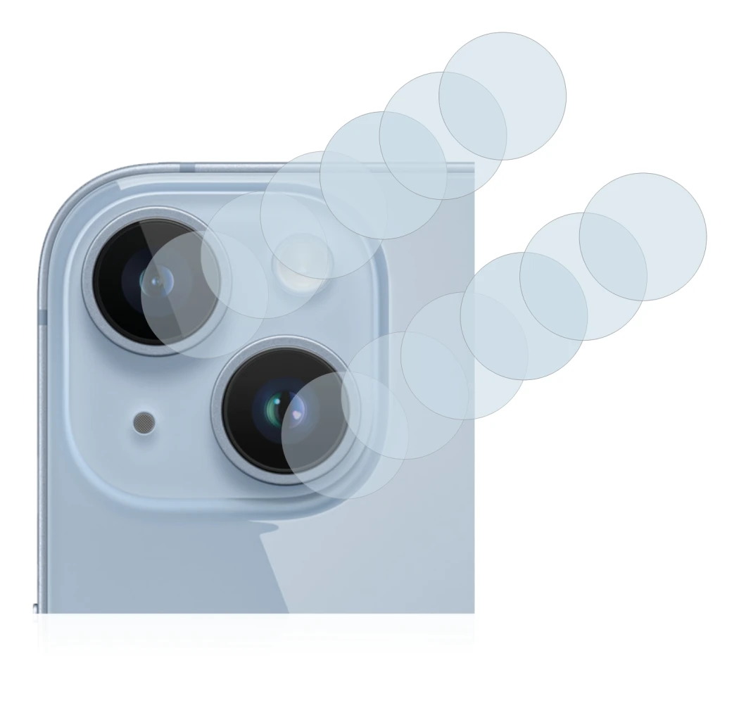 Immagine del dispositivo Apple iPhone 14 (SOLO Fotocamera) con un'ampia varietà di protezioni per lo schermo.