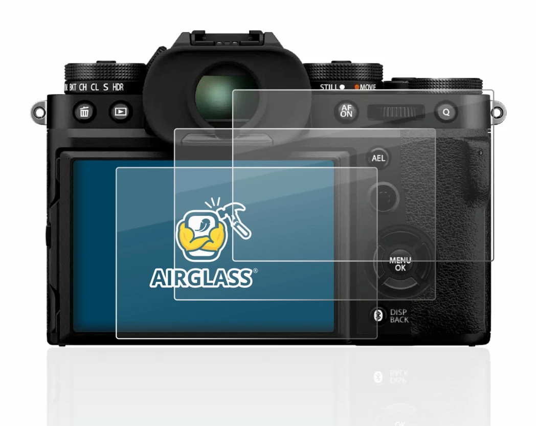 Immagine del dispositivo Fujifilm X-T5 con un'ampia varietà di protezioni per lo schermo.
