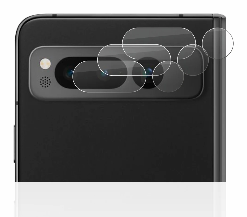 Immagine del dispositivo Google Pixel Fold (SOLO Fotocamera) con un'ampia varietà di protezioni per lo schermo.