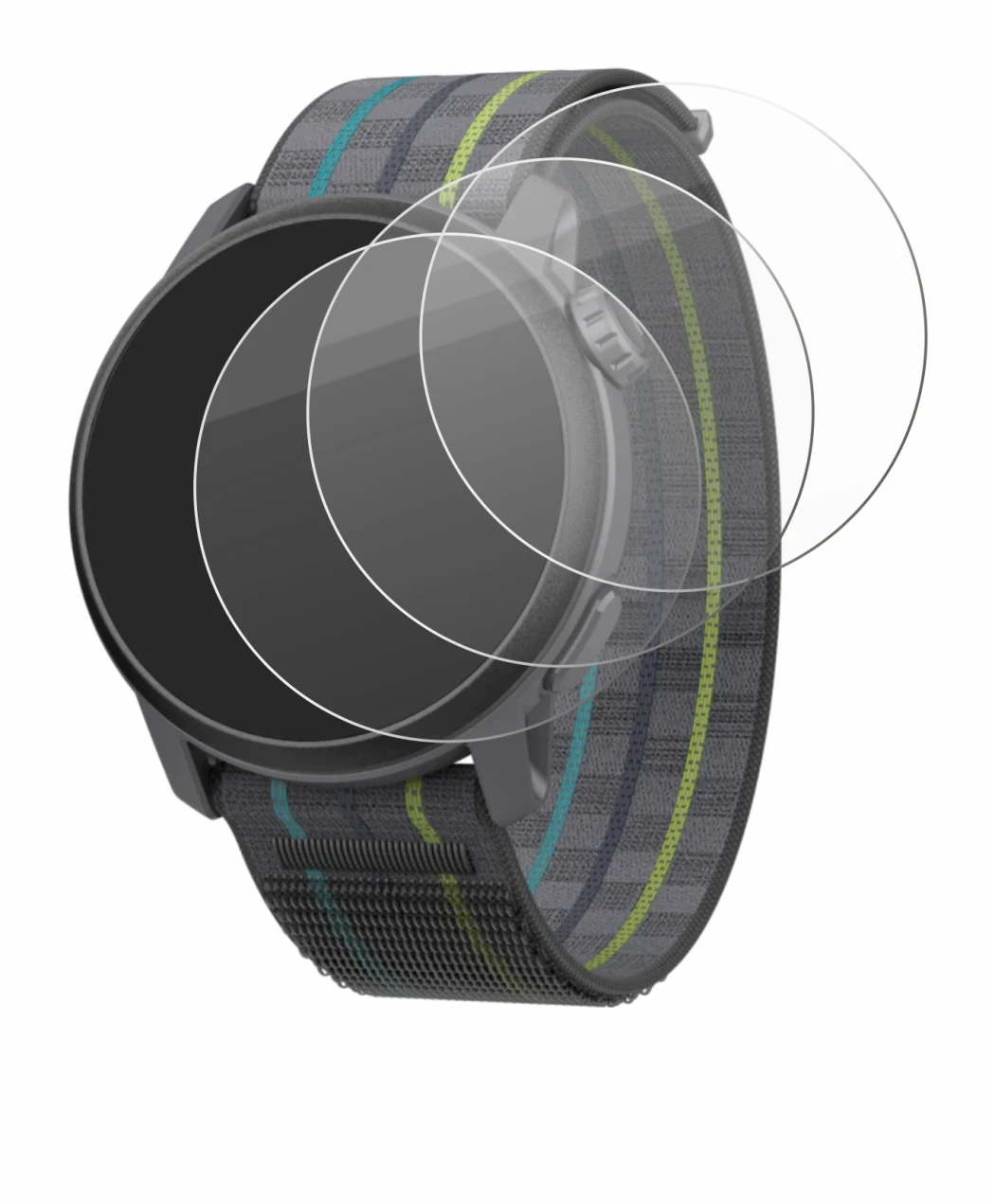 Immagine del dispositivo Coros Pace 3 con un'ampia varietà di protezioni per lo schermo.