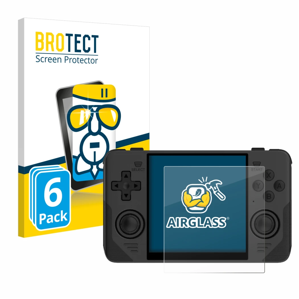 Parte frontale di una confezione del prodotto con il logo del marchio BROTECT. Accanto è raffigurato il dispositivo Powkiddy R