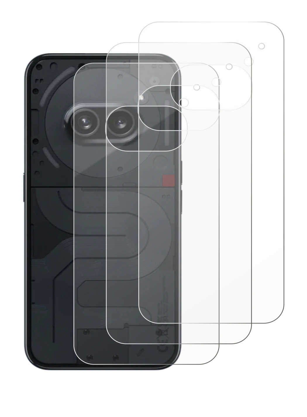 Immagine del dispositivo Nothing Phone (2a) (Posteriore) con un'ampia varietà di protezioni per lo schermo.