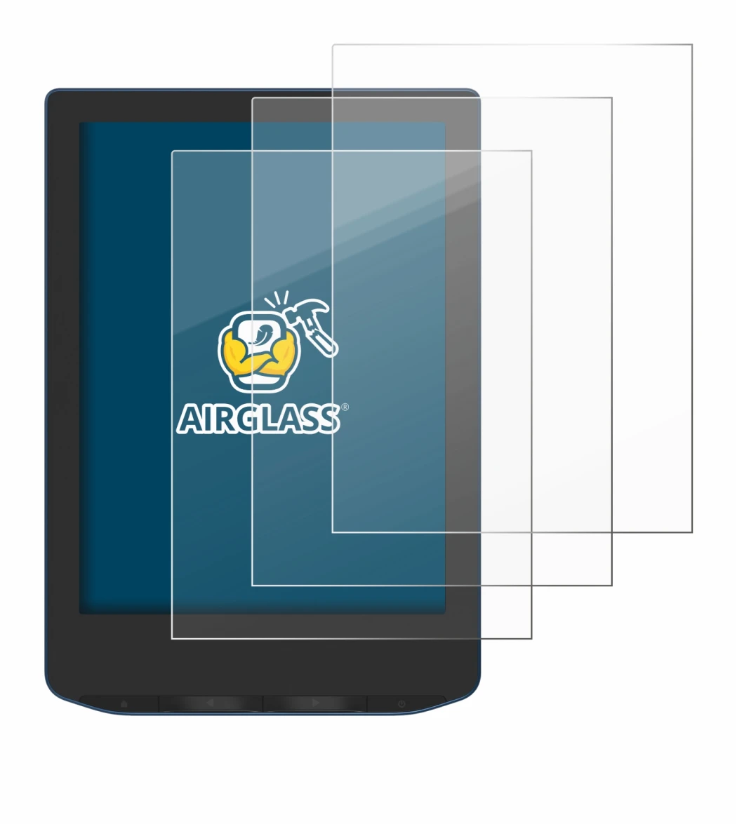 Immagine del dispositivo PocketBook Verse Pro Color con un'ampia varietà di protezioni per lo schermo.