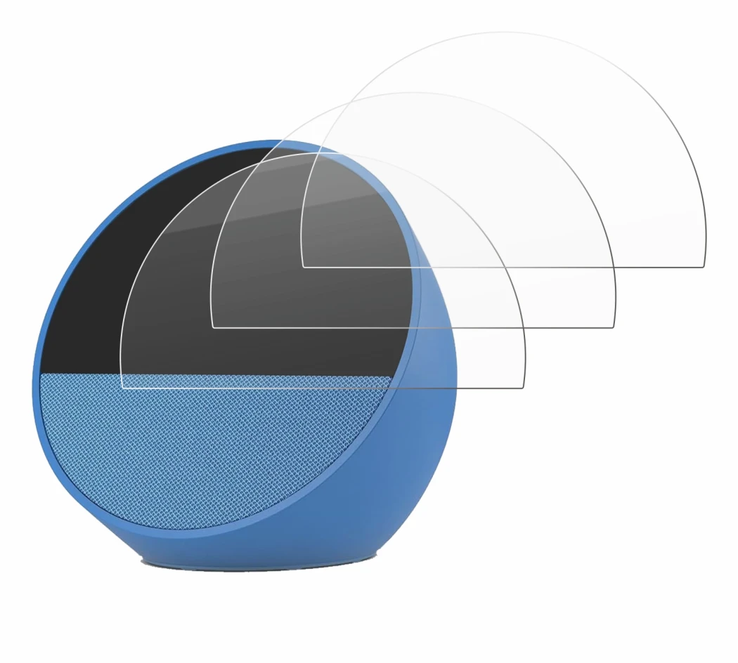 Immagine del dispositivo Amazon Echo Spot 2024 con un'ampia varietà di protezioni per lo schermo.