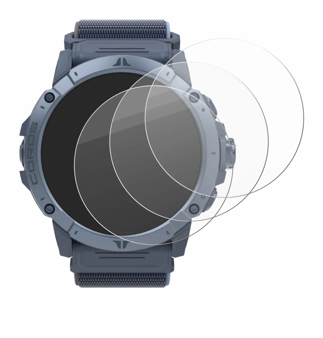 Immagine del dispositivo Coros Vertix 2S con un'ampia varietà di protezioni per lo schermo.