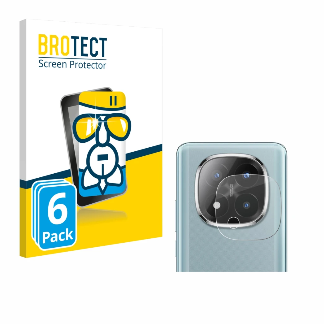 Parte frontale di una confezione del prodotto con il logo del marchio BROTECT. Accanto è raffigurato il dispositivo Xiaomi Red