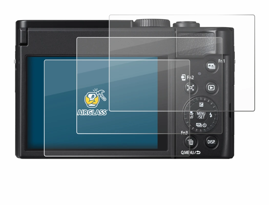 Immagine del dispositivo Panasonic Lumix DC-TZ99 con un'ampia varietà di protezioni per lo schermo.