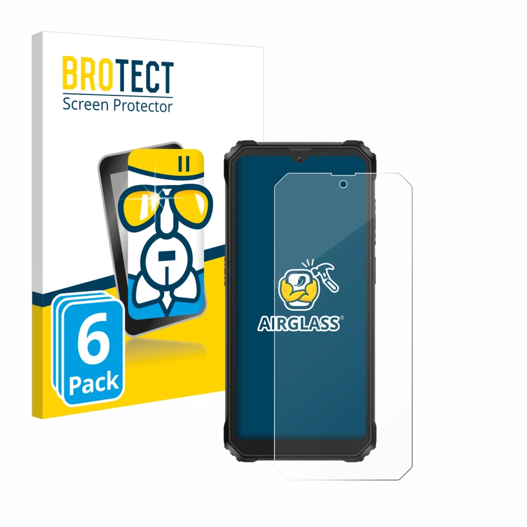 Parte frontale di una confezione del prodotto con il logo del marchio BROTECT. Accanto è raffigurato il dispositivo Blackview 