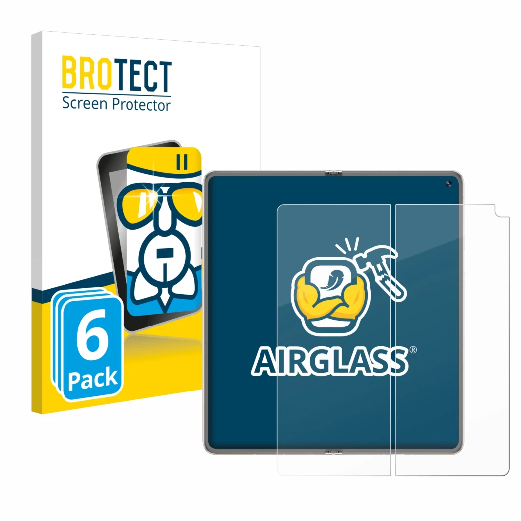 Parte frontale di una confezione del prodotto con il logo del marchio BROTECT. Accanto è raffigurato il dispositivo Huawei Mat