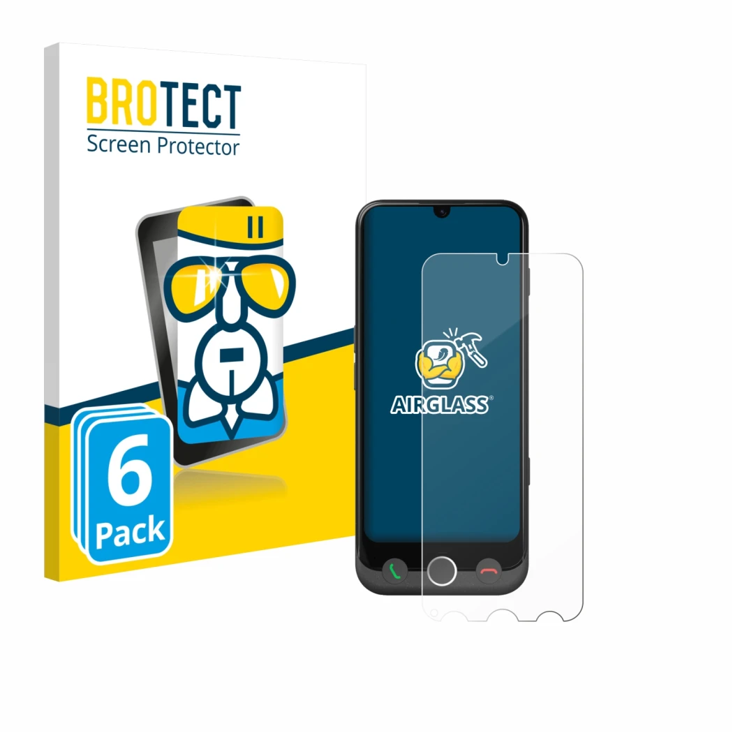 Parte frontale di una confezione del prodotto con il logo del marchio BROTECT. Accanto è raffigurato il dispositivo Doro Auror