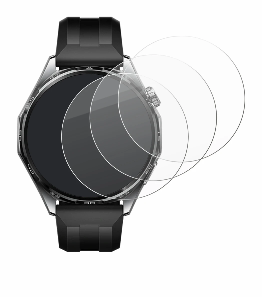 Immagine del dispositivo Huawei Watch GT 6 (46 mm) con un'ampia varietà di protezioni per lo schermo.