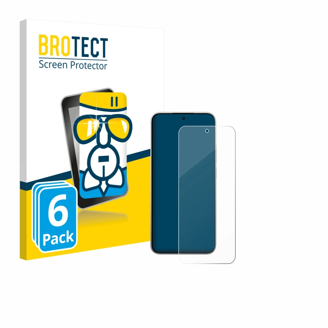 Parte frontale di una confezione del prodotto con il logo del marchio BROTECT. Accanto è raffigurato il dispositivo Xiaomi 15T