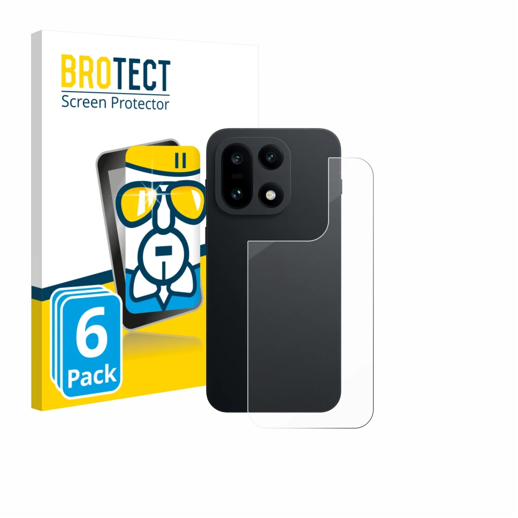 Parte frontale di una confezione del prodotto con il logo del marchio BROTECT. Accanto è raffigurato il dispositivo OnePlus 15