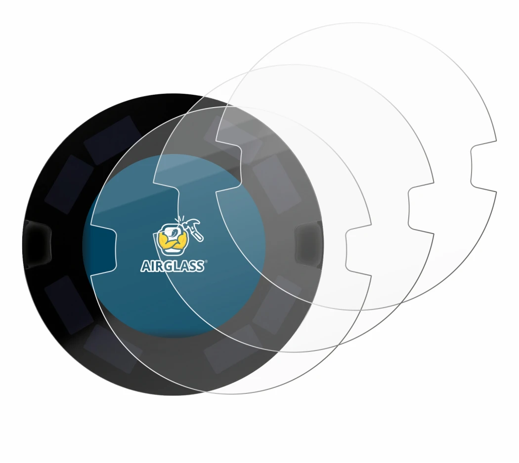 Immagine del dispositivo OOONO P-DISC NO3 con un'ampia varietà di protezioni per lo schermo.
