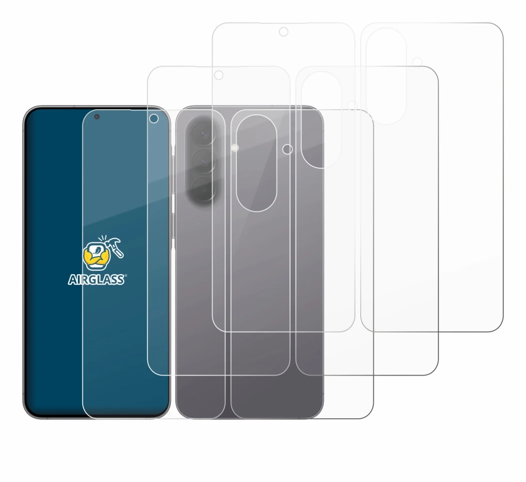 Immagine del dispositivo Samsung Galaxy A57 5G (Fronte+Retro) con un'ampia varietà di protezioni per lo schermo.
