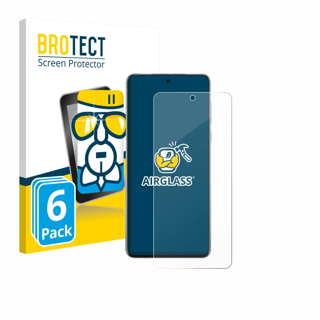 Parte frontale di una confezione del prodotto con il logo del marchio BROTECT. Accanto è raffigurato il dispositivo Oppo Find 