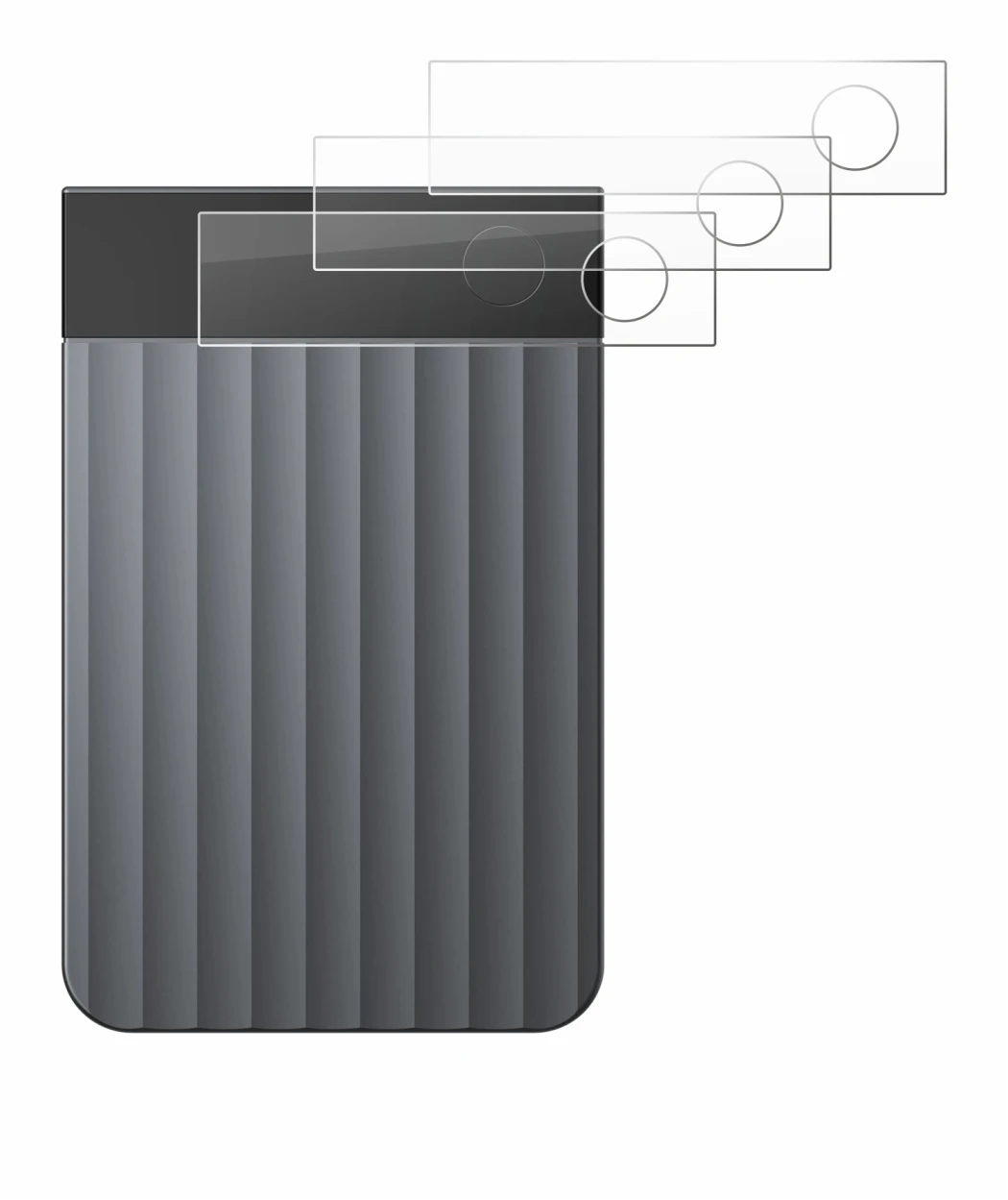 Immagine del dispositivo PLAUD Note Pro con un'ampia varietà di protezioni per lo schermo.