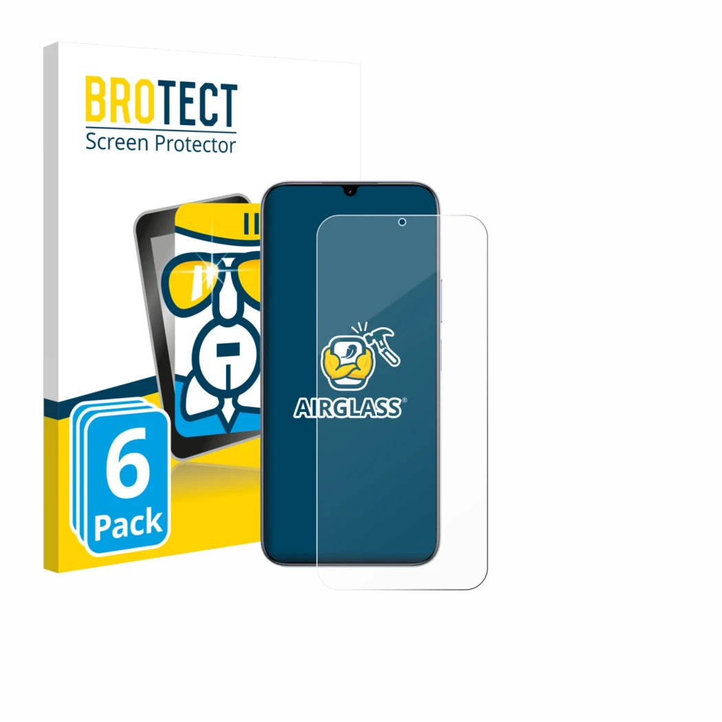 Parte frontale di una confezione del prodotto con il logo del marchio BROTECT. Accanto è raffigurato il dispositivo realme C83