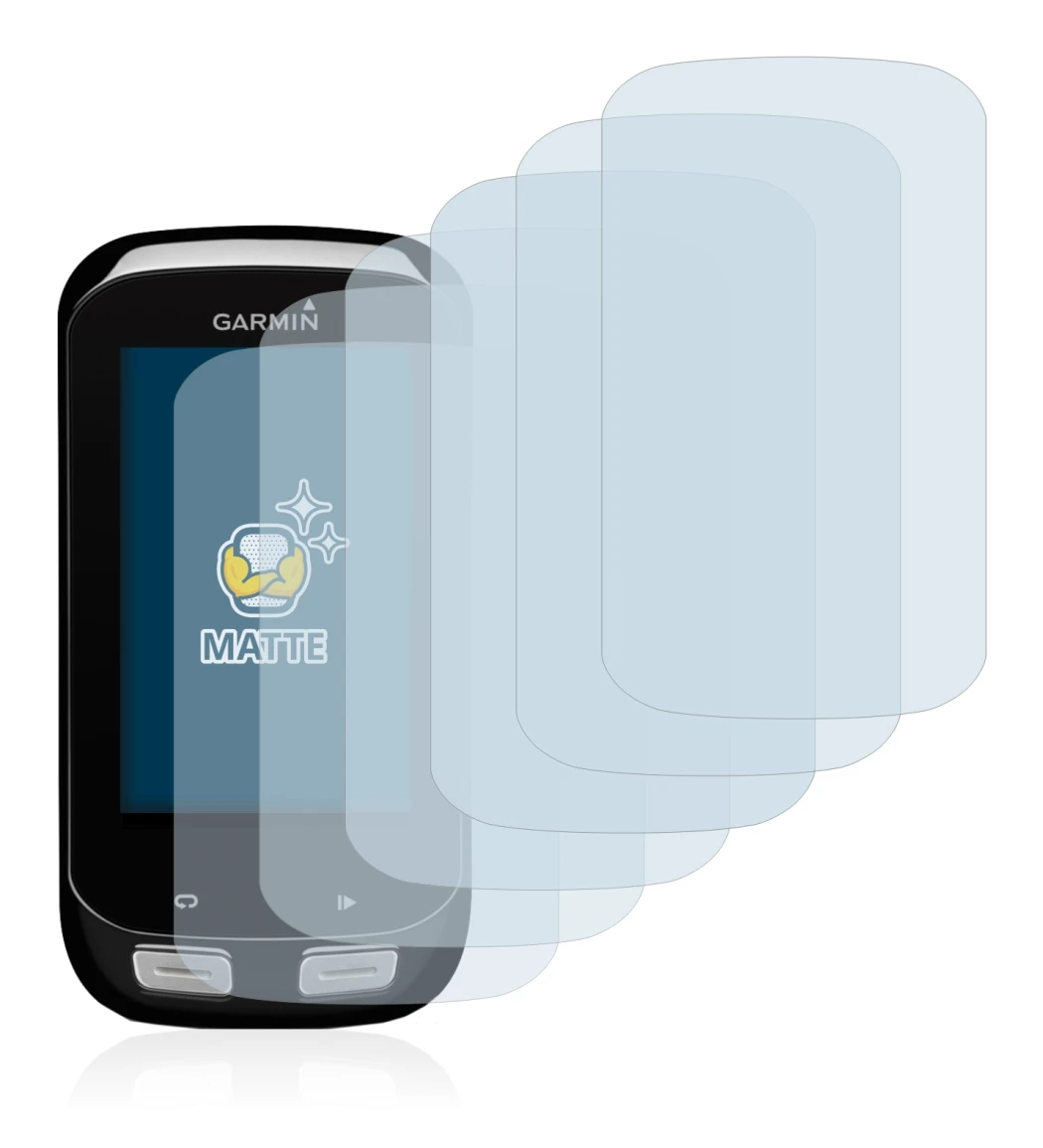 Immagine del dispositivo Garmin Edge 1000 con un'ampia varietà di protezioni per lo schermo.