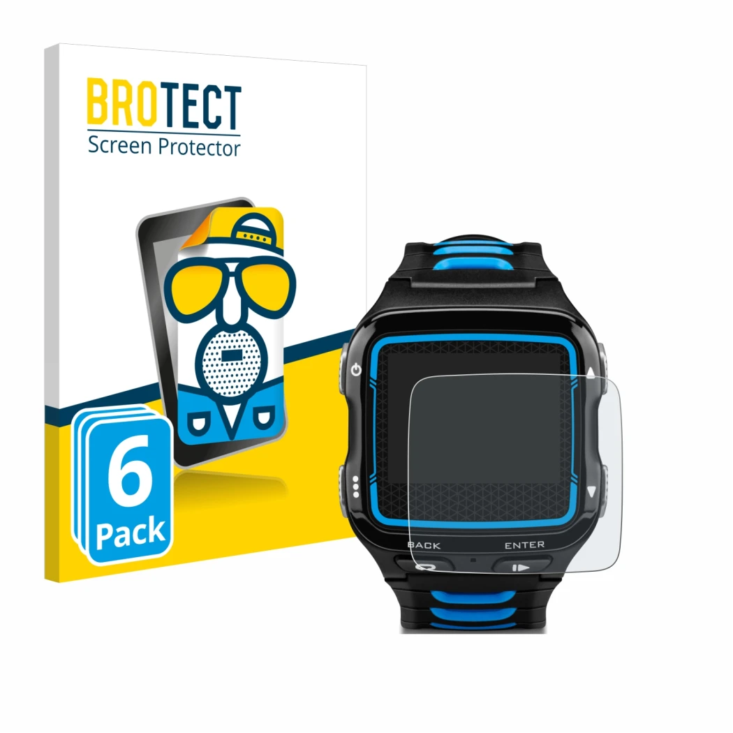 Parte frontale di una confezione del prodotto con il logo del marchio BROTECT. Accanto è raffigurato il dispositivo Garmin For