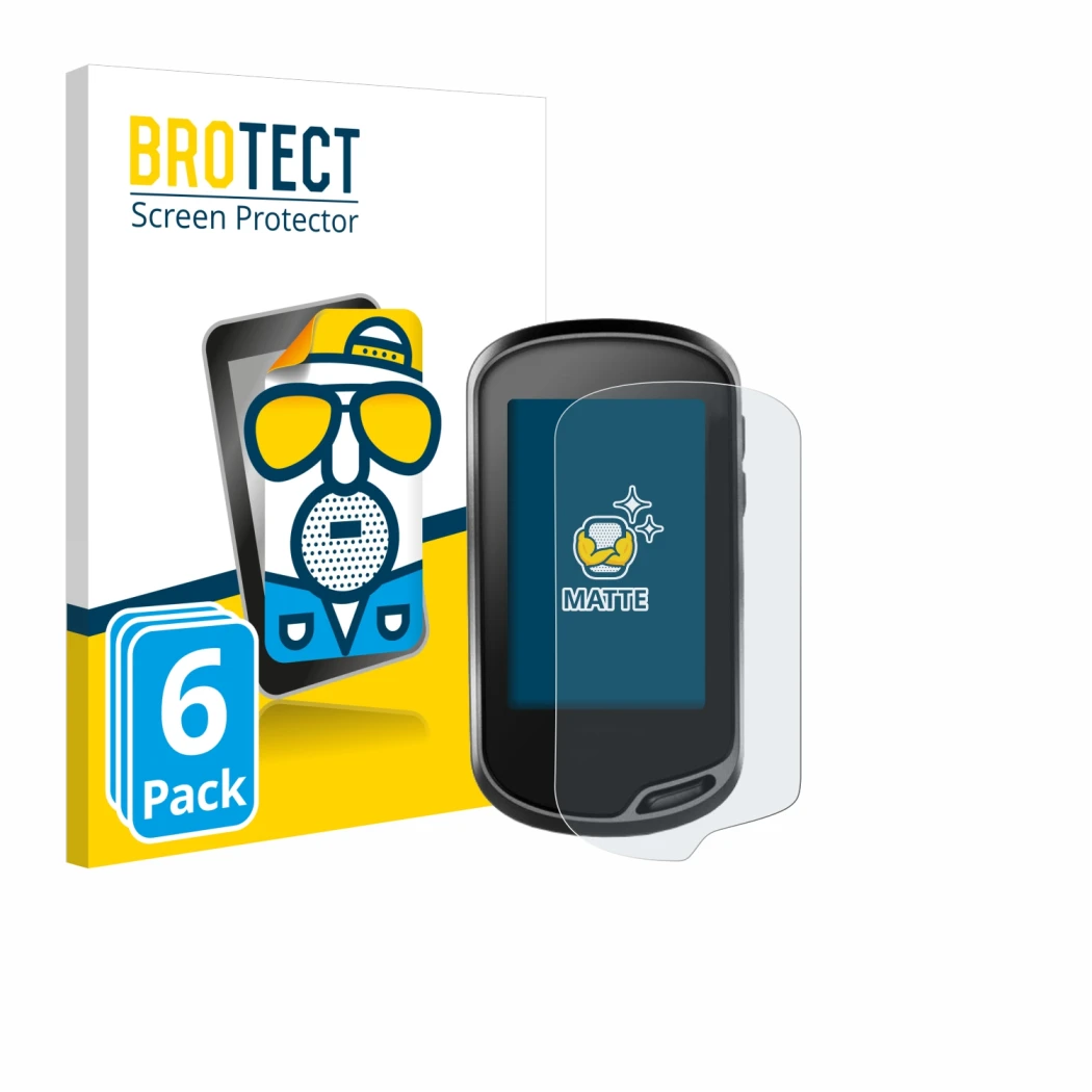 Parte frontale di una confezione del prodotto con il logo del marchio BROTECT. Accanto è raffigurato il dispositivo Garmin Ore