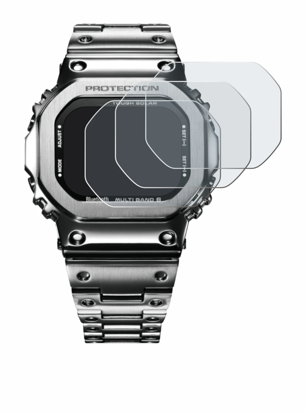 Immagine del dispositivo Casio G-Shock GMW-B5000D-1ER con un'ampia varietà di protezioni per lo schermo.