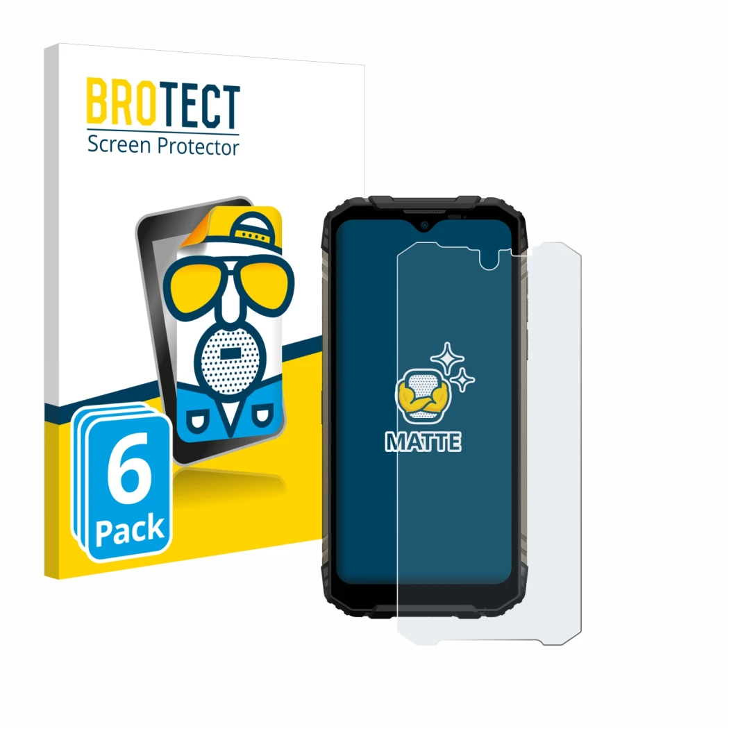 Parte frontale di una confezione del prodotto con il logo del marchio BROTECT. Accanto è raffigurato il dispositivo Doogee S96