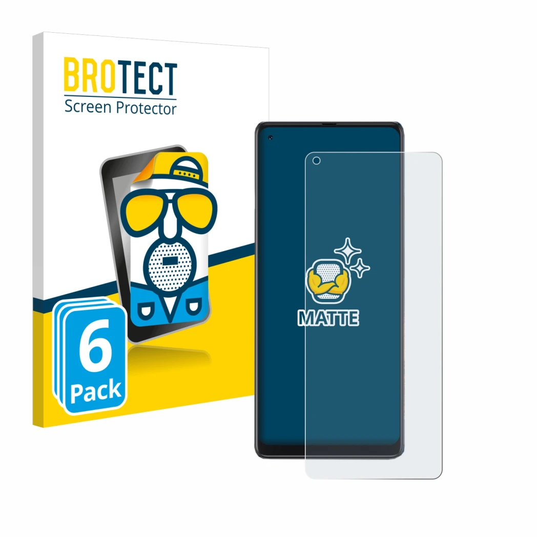 Parte frontale di una confezione del prodotto con il logo del marchio BROTECT. Accanto è raffigurato il dispositivo Cubot Max