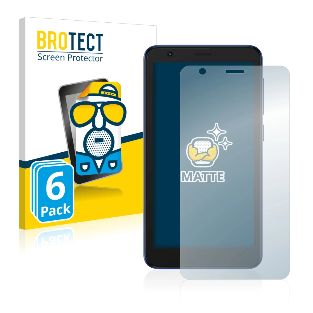 Parte frontale di una confezione del prodotto con il logo del marchio BROTECT. Accanto è raffigurato il dispositivo ZTE Blade