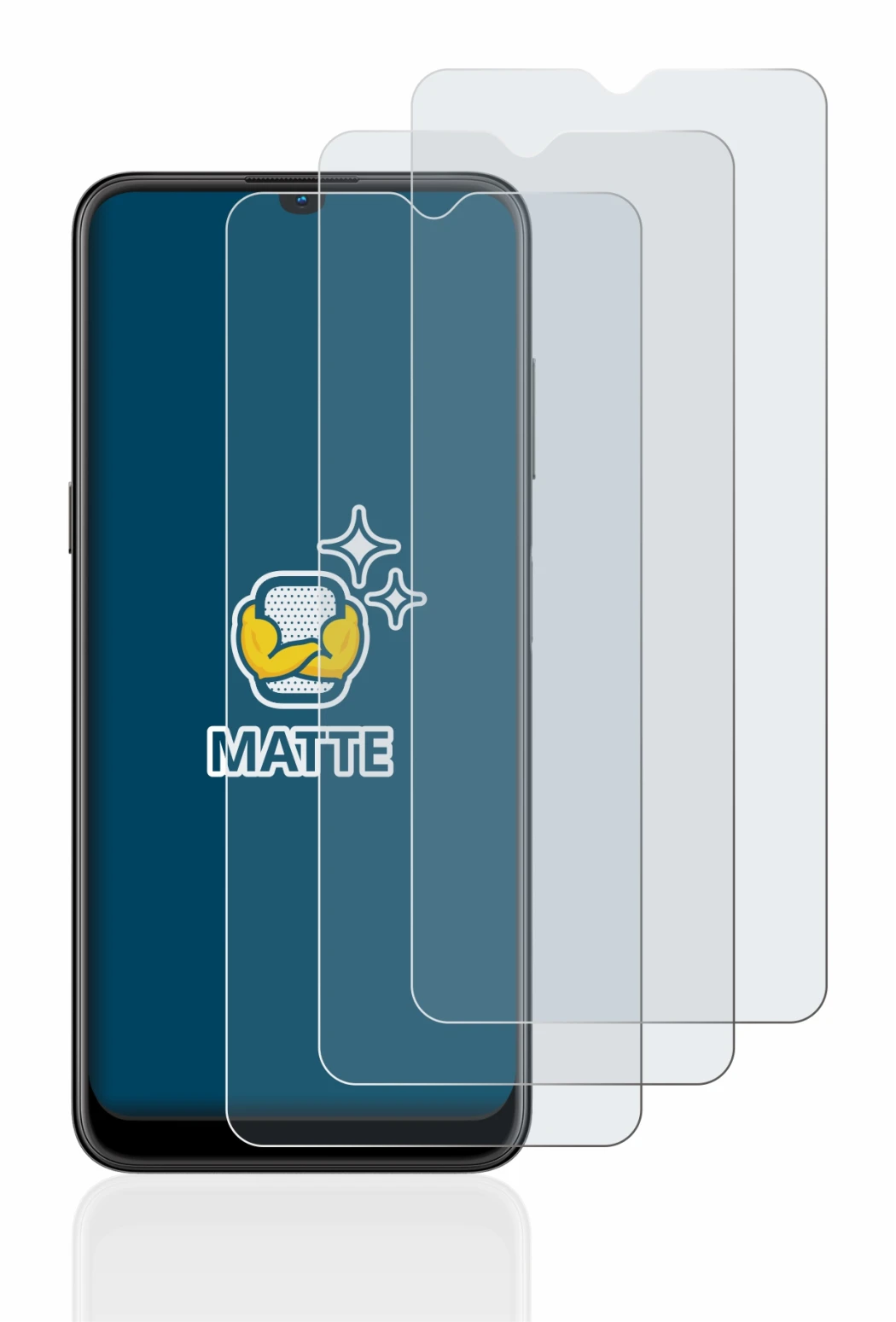 Immagine del dispositivo Nokia G21 con un'ampia varietà di protezioni per lo schermo.