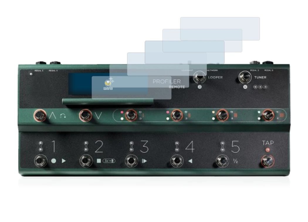 Immagine del dispositivo Kemper Profiler Remote con un'ampia varietà di protezioni per lo schermo.