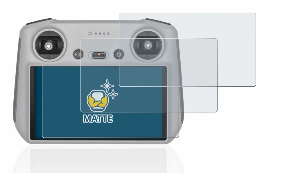 Immagine del dispositivo DJI RC Controller con un'ampia varietà di protezioni per lo schermo.