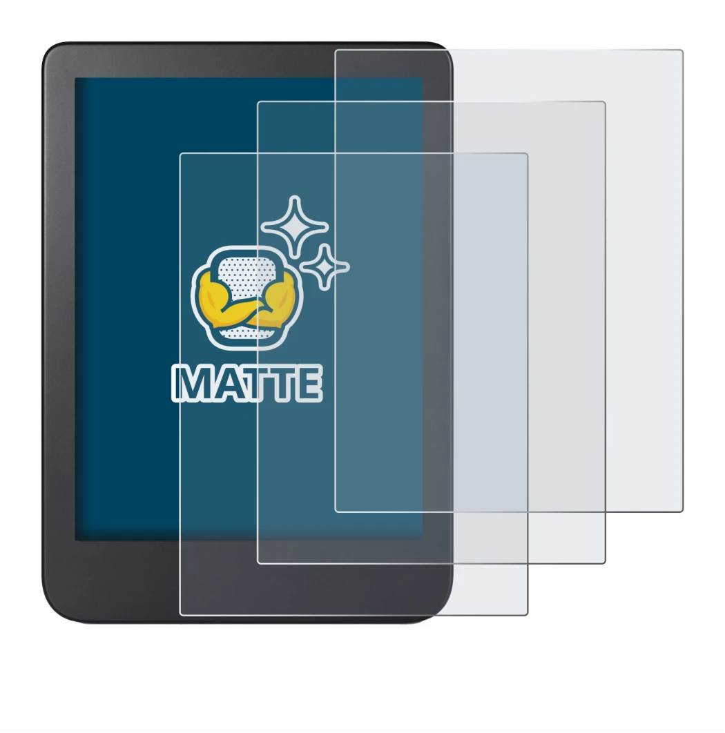 Immagine del dispositivo Kobo Clara 2E con un'ampia varietà di protezioni per lo schermo.
