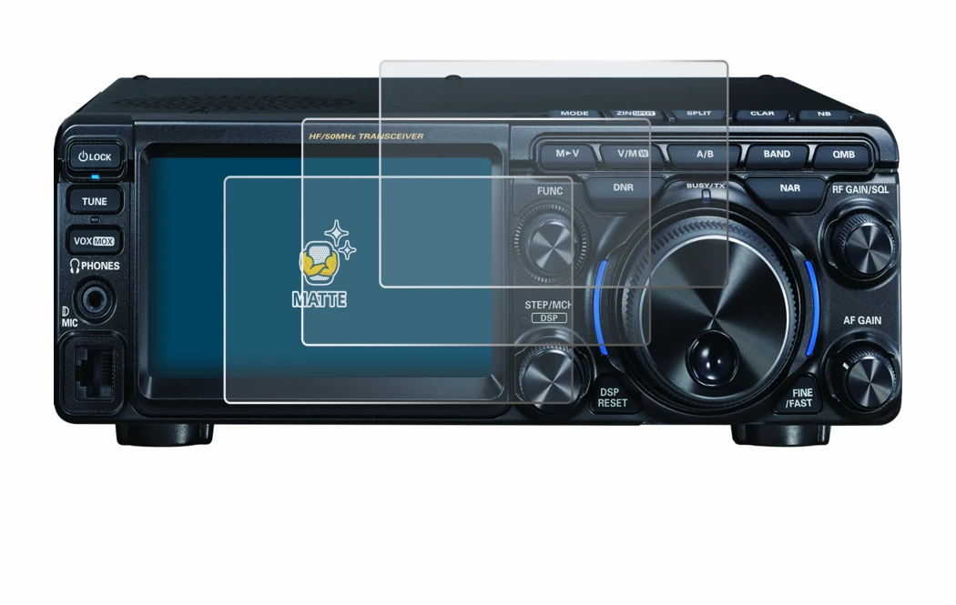 Immagine del dispositivo Yaesu FT-710 con un'ampia varietà di protezioni per lo schermo.