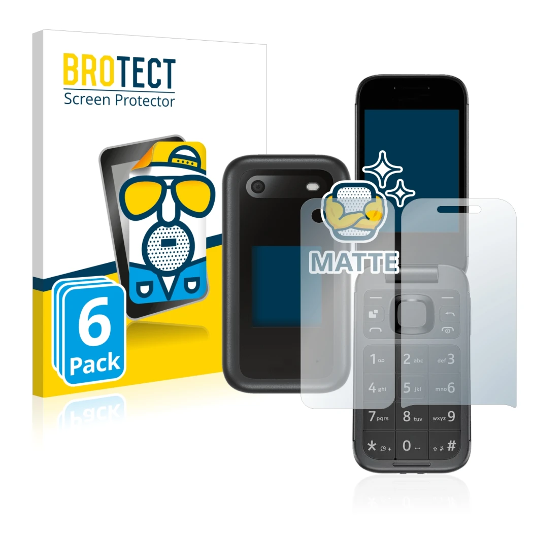 Parte frontale di una confezione del prodotto con il logo del marchio BROTECT. Accanto è raffigurato il dispositivo Nokia 2660