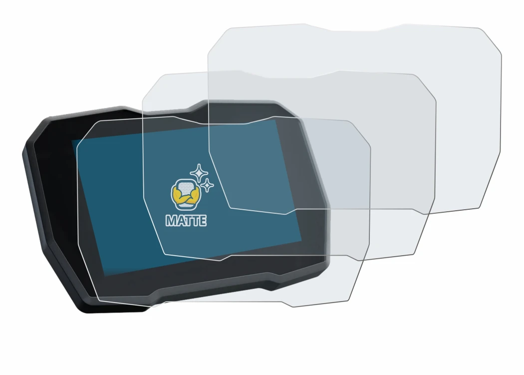 Immagine del dispositivo Ducati Multistrada V4 2021+ con un'ampia varietà di protezioni per lo schermo.