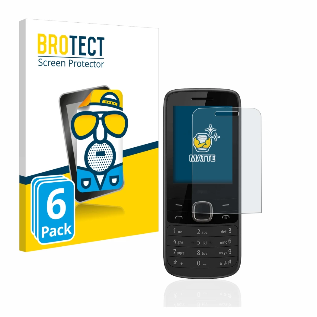 Parte frontale di una confezione del prodotto con il logo del marchio BROTECT. Accanto è raffigurato il dispositivo Nokia 225 