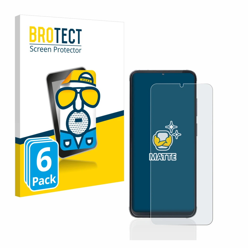 Parte frontale di una confezione del prodotto con il logo del marchio BROTECT. Accanto è raffigurato il dispositivo Cubot X70