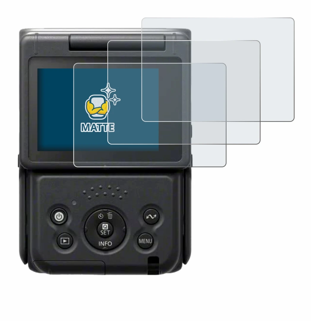 Immagine del dispositivo Canon PowerShot V10 Vlog Camera con un'ampia varietà di protezioni per lo schermo.