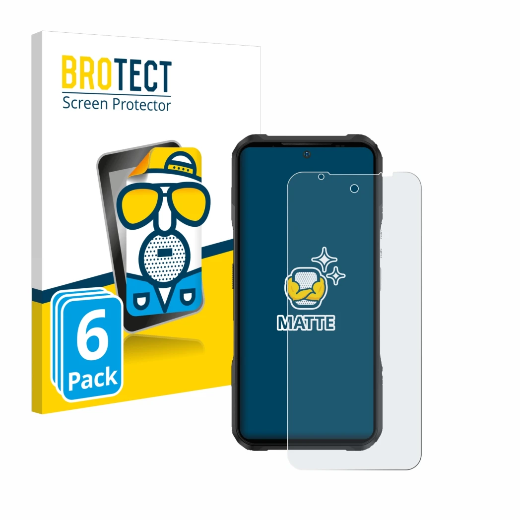 Parte frontale di una confezione del prodotto con il logo del marchio BROTECT. Accanto è raffigurato il dispositivo Doogee V20
