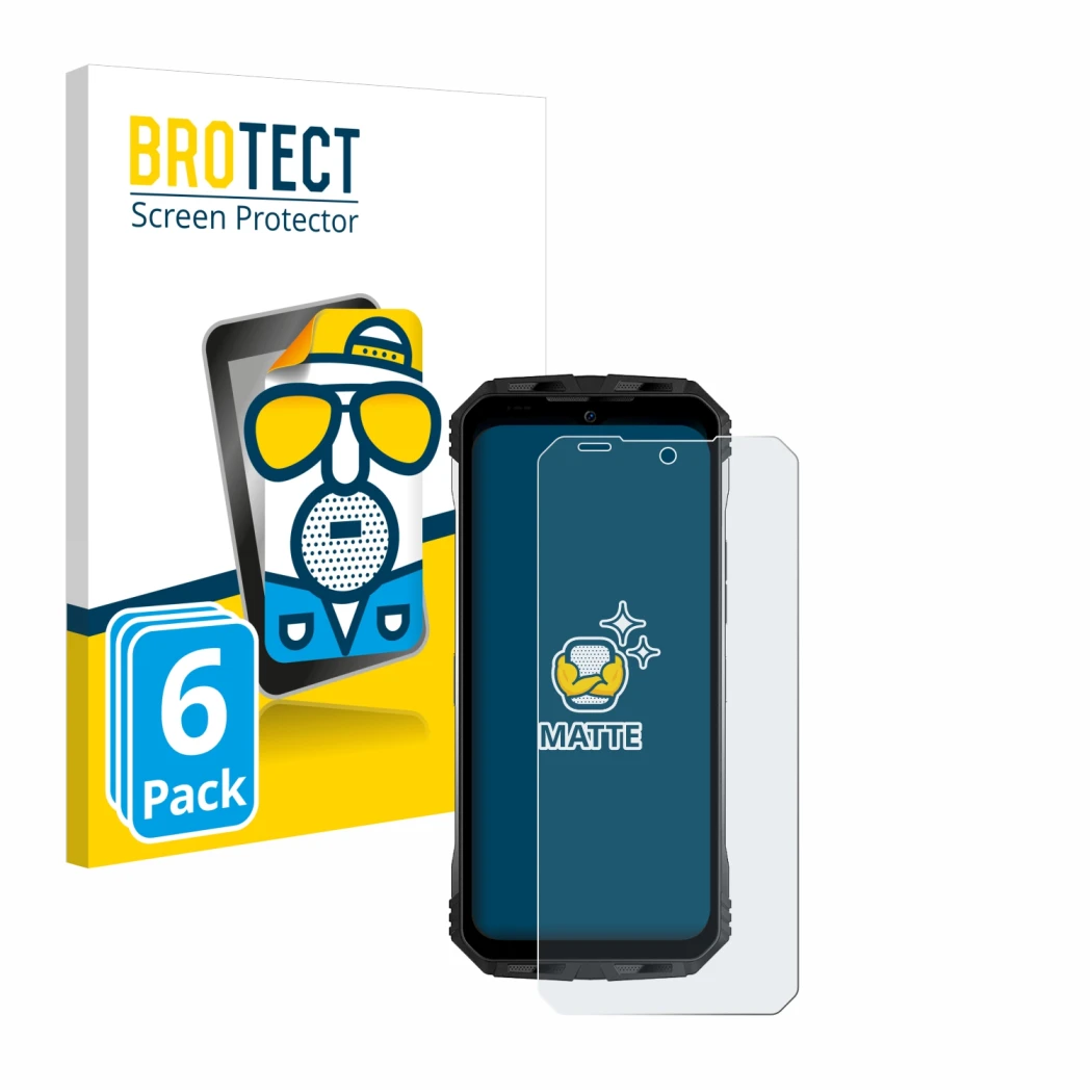 Parte frontale di una confezione del prodotto con il logo del marchio BROTECT. Accanto è raffigurato il dispositivo Doogee S10