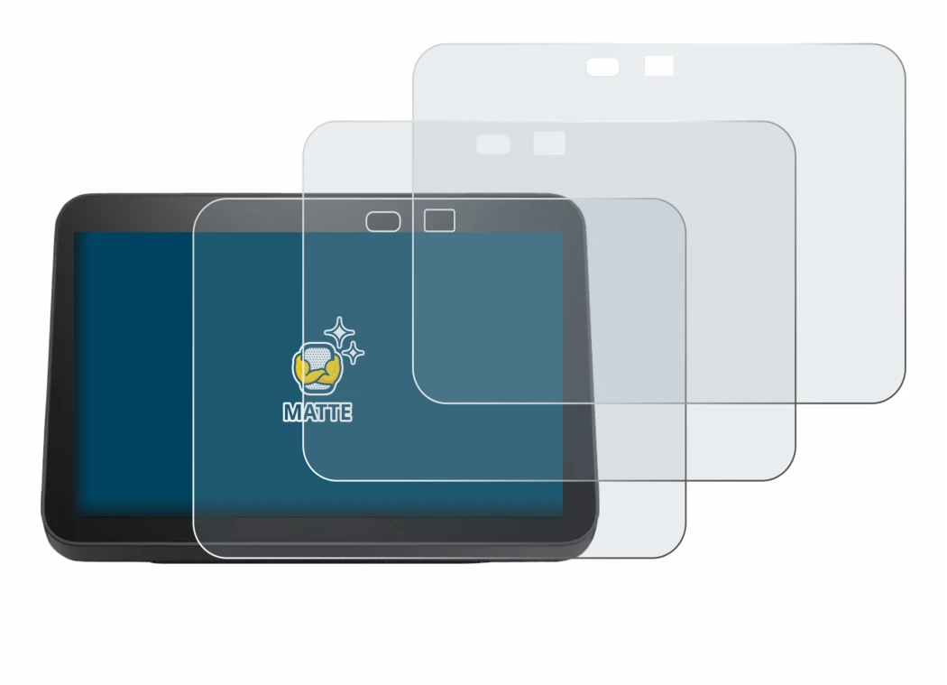 Immagine del dispositivo Amazon Echo Show 8 2023 (3a Gen.) con un'ampia varietà di protezioni per lo schermo.