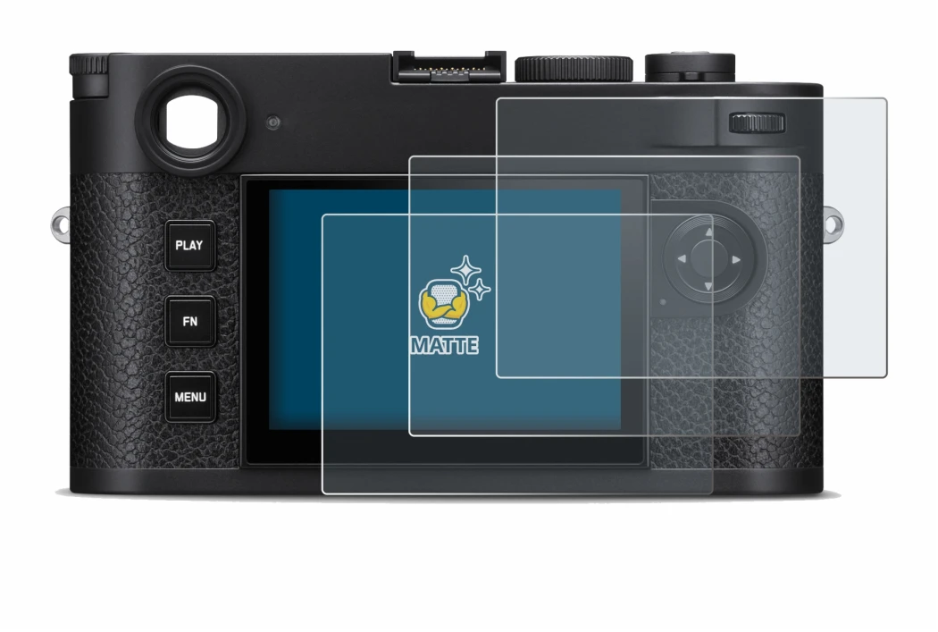 Immagine del dispositivo Leica M11-P con un'ampia varietà di protezioni per lo schermo.
